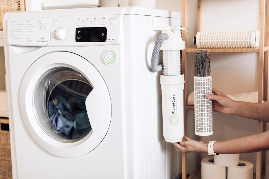 Photo washing machine filter