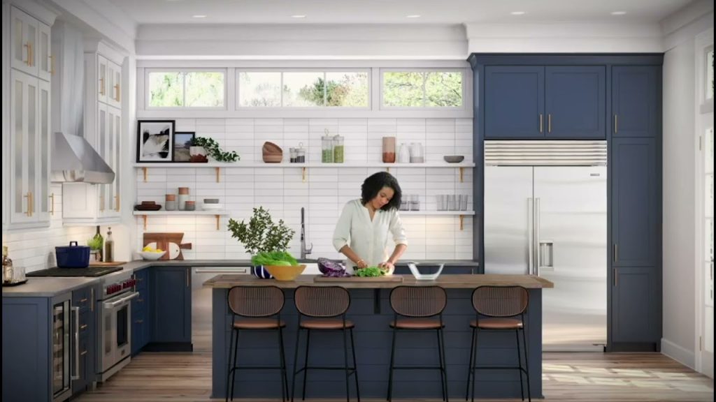 Sub-zero refrigerator in a moder in kitchen